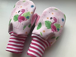 Detské doplnky - Softshellové rukavice-plameňák - 14988168_