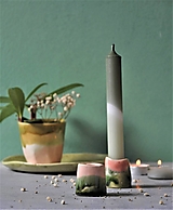 Svietidlá a sviečky - Svietnik válec  (Dvojfarebný ružová zelená) - 14986650_