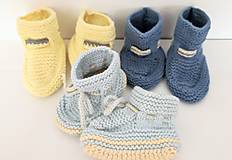Detské topánky - Bavlnené papučky s hračkou (Žltá) - 14986087_