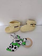 Detské topánky - Bavlnené papučky s hračkou (Žltá) - 14986095_