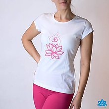 Topy, tričká, tielka - Maľované tričko ružový lotos s ÓM - 14987811_
