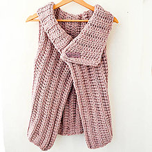 Vesty - Izzy vesta s brošňou (alpaka/vlna) - 14993075_