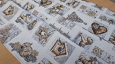 Úžitkový textil - Vianočný obrus zlatý patchwork - 14993449_
