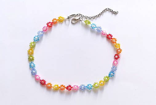 Náhrdelníky - Kvetinkový náhrdelník - choker - 14992398_