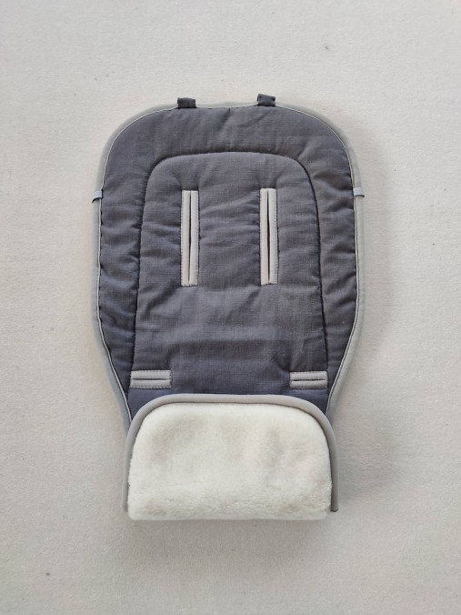Detský textil - VLNIENKA podložka do kočíka INGLESINA M 100% Merino top super wash Natural 100% Ľan Antracit - 14991941_