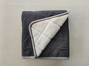 Detský textil - VLNIENKA deka 100% MERINO TOP super wash Natural s kašmírom Elegant 100% ľan Antracit - 14991811_