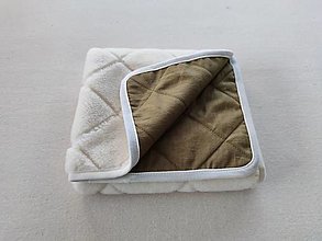 Detský textil - VLNIENKA deka 100% MERINO TOP super wash Natural s kašmírom Elegant 100% ľan olivový - 14991898_