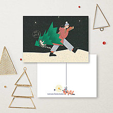 Papiernictvo - Vianočná pohľadnica - Mačacie Vianoce - 14991893_