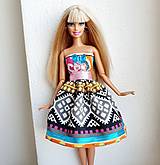 Hračky - Pestrofarebné midi šaty pre Barbie - 14993462_
