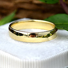 Prstene - Zlaté obrúčky jednoduché - 14992550_