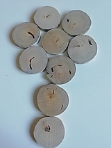 Dekorácie - Drevené plátky - lipa- priemer cca 4,5 cm, balenie 8+1 ks - 14989788_