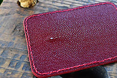 Peňaženky - Kožené puzdro na doklady z kože z Raje (Bordová) - 14991556_