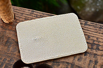 Peňaženky - Kožené puzdro na doklady z kože z Raje - 14991554_