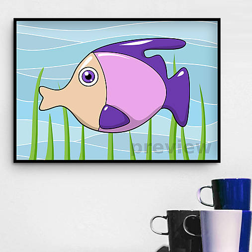 Digitálna grafika - cartoon rybka