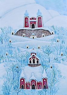 Obrazy - Kalvária pod snehom 50x70 cm - 14993592_