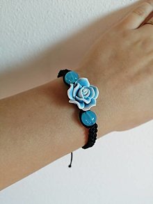 Náramky - Modro-biela ruža - 14989111_