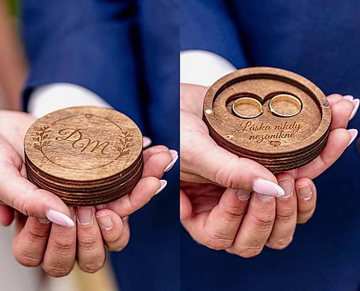 Prstene - Krabička na obrúčky kruh - 14994034_