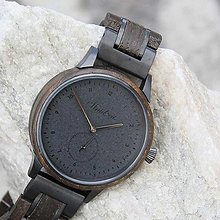 Náramky - Pánske drevené hodinky Mystik Black - 14994364_