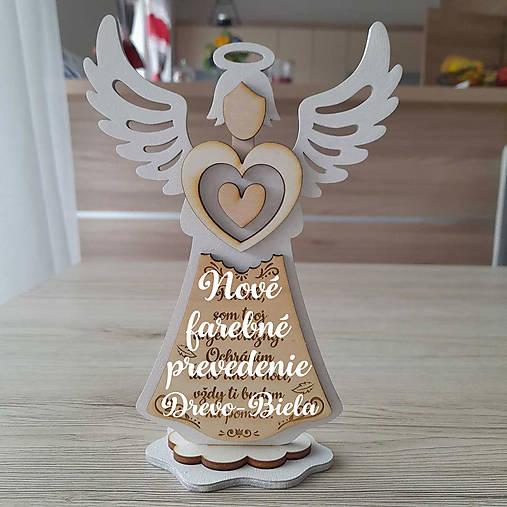  - Anjel Muž Vlastný text (Drevo-Biela 20x30cm) - 14997099_