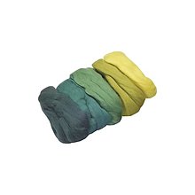 Textil - Merino vlna na plstenie - Zeleno žltý mix KP2506306 - 14994306_