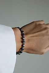 Náramky - perlový náramok- čierna perla - 14995092_