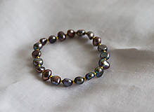 Náramky - perlový náramok- šedá perla  (17-17,5cm) - 14995108_