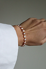 Náramky - perlový náramok- rúžová perla (17-17,5cm) - 14995118_