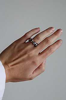 Prstene - prsteň- čierna perla - 14995468_