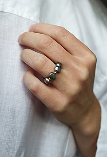 Prstene - prsteň- šedá perla - 14995476_