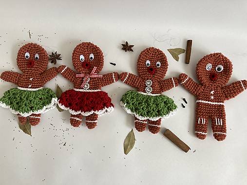 Dekorácie - perníček a perníčka  cca 19,5 cm  - 14996113_