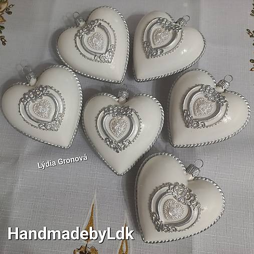 Dekorácie - Srdiečka s 3D odliatkom - 14999534_