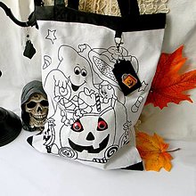 Nákupné tašky - Halloweenska nákupná taška + prívesok - 14997996_