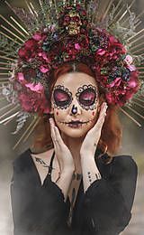 Ozdoby do vlasov - Halloween koruna La muerta - 14999459_