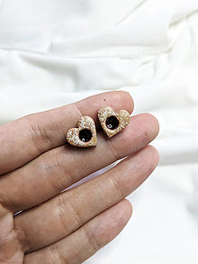 Náušnice - Linecké koláčiky - napichovačky ( chirurgická oceľ ) (Koláčiky - srdiečka -1,3 cm) - 15000373_