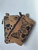 Peňaženky - Korková peňaženka mačka - 14999072_