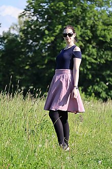 Sukne - Lněná zavinovací sukně - více barev (Ružová) - 14999994_