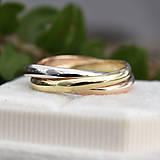 Prstene - prsteň zlatý trikolóra - 14998891_