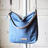 Veľké tašky - Veľká ľanová taška *denim blue* - 14997989_