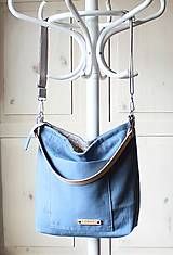 Veľké tašky - Veľká ľanová taška *denim blue* - 14997990_