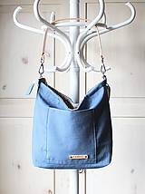 Veľké tašky - Veľká ľanová taška *denim blue* - 14997993_