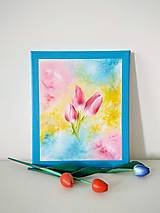  - Obraz Ružové tulipány - olejomaľba - 14998260_