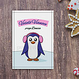 Papiernictvo - Vianočná pohľadnica s tučniačikom - 14999443_