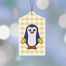 Úložné priestory & Organizácia - Visačky tučniak (káro (rukavice a čižmy)) - 14998759_
