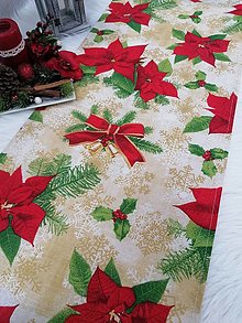 Úžitkový textil - Štóla  (Vianočná ruža II 40 x 195 cm) - 15001150_
