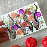 Obrazy - Jesenné kúzelné kvety - originál akvarelová maľba - 15002863_