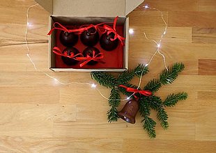 Dekorácie - Vianočné zvonce sada 6 kusov (Hnedá) - 15003583_