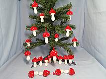 Dekorácie - Ozdoby na vianočný stromček muchotrávky - 15001625_