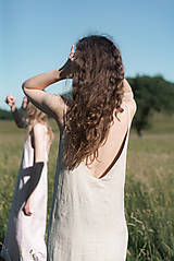 Šaty - Ľanové šaty s otvoreným chrbtom - 15003913_