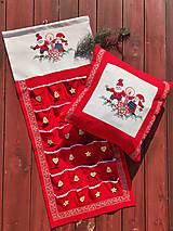 Úžitkový textil - Ľanové vianočné obliečky červené (Vianočný kalendár) - 15001893_