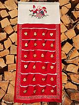 Úžitkový textil - Ľanové vianočné obliečky červené (Vianočný kalendár) - 15001895_
